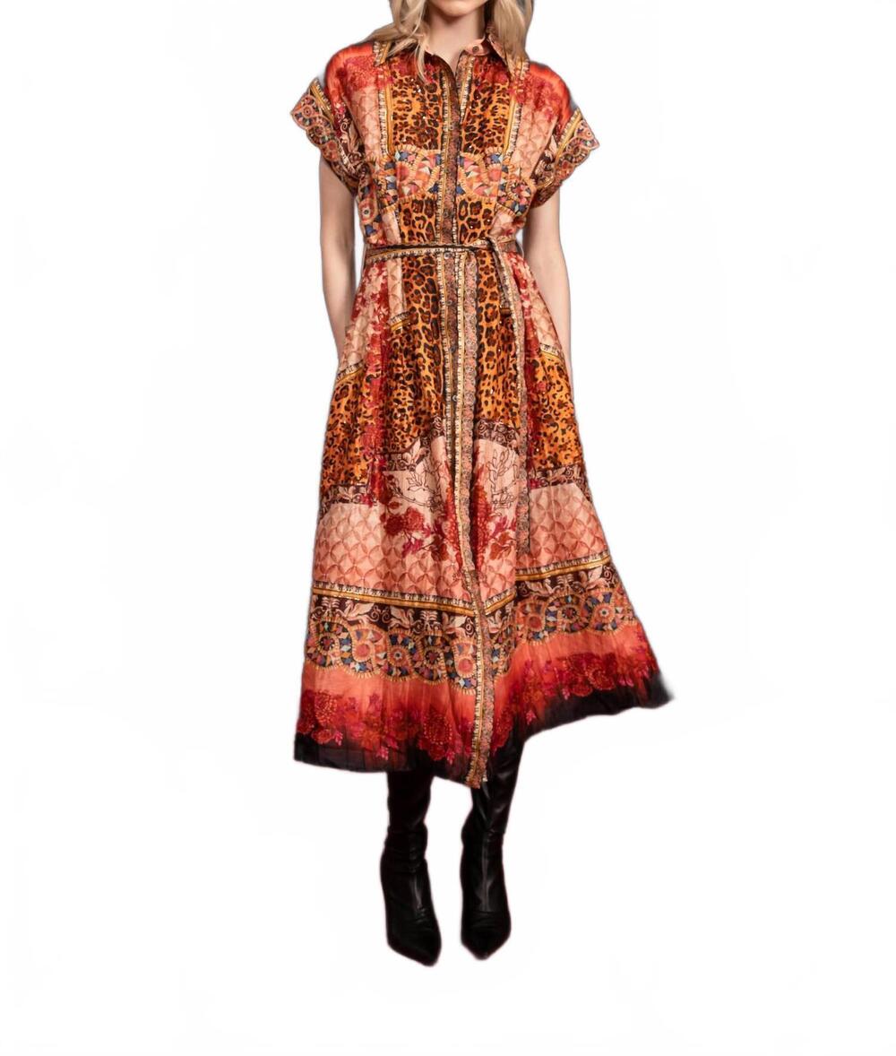 NEW LA FUORI martina shirt dress in aureum wild print